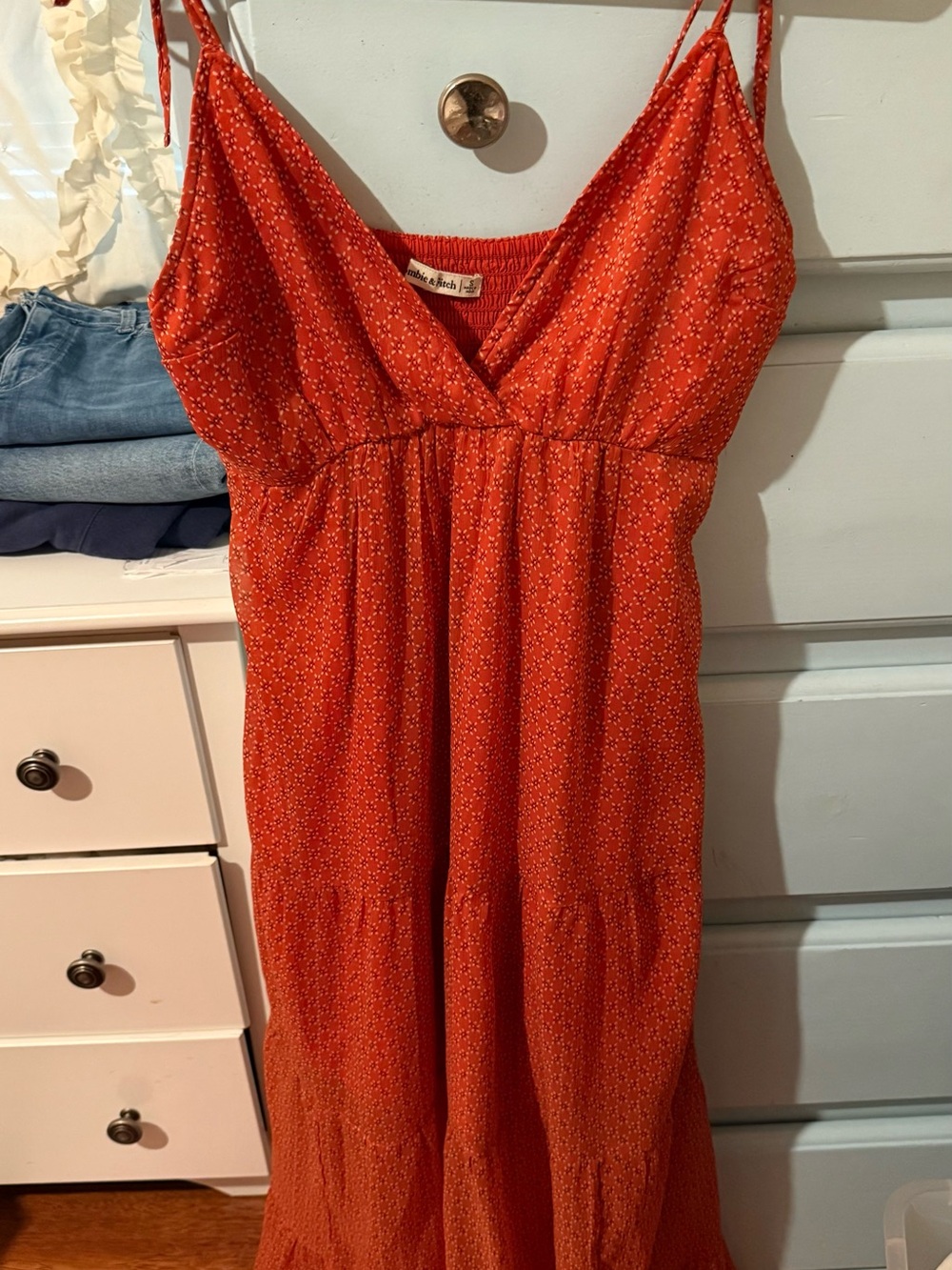 Abercrombie and Fitch - Red Spotted Dress with Adjustable Straps